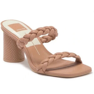 Dolce Vita Nairi Braided Sandals 8 NWOT Tan Heel Travel Beach Resort Cruise